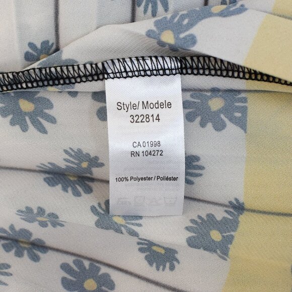 Gabby Isabella Floral Daisy Pleated Midi Skirt White Black Yellow Size L Boho - Picture 11 of 12